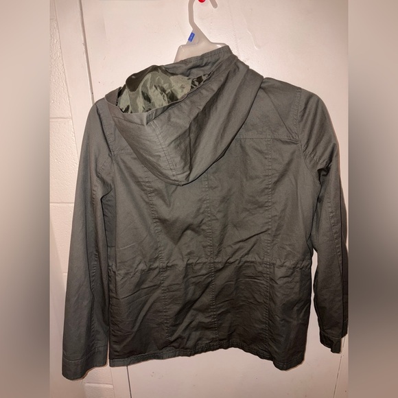 New Look Women’s Army Green Coat Zip & Button Up Size L - Picture 2 of 3